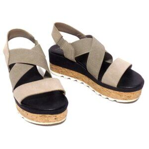Sorel Women's Cameron Flatform Cork Wedge Slingback Sandals - Size: 7.5
